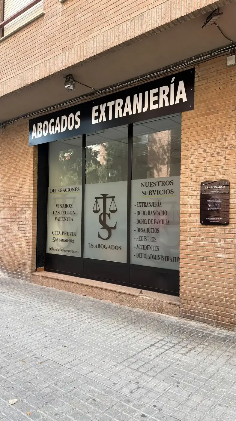 Rótulo Abogados Extranjería del despacho de LS Abogados en Valencia
